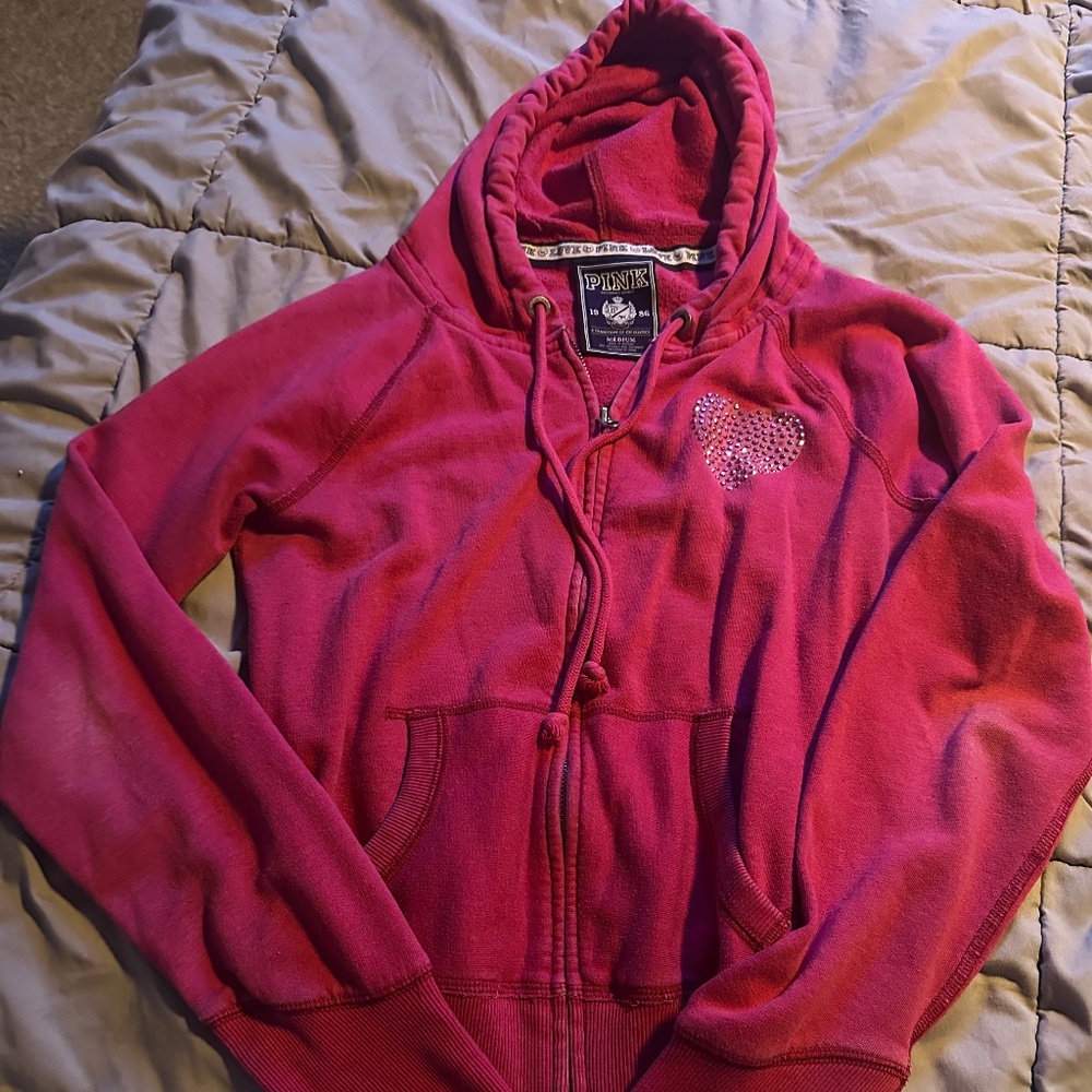 VS pink zip up hoodie